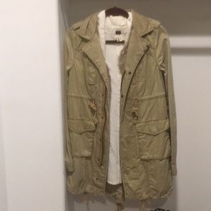 Free people fur trim lace up parka